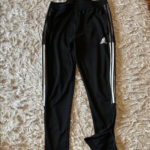 Adidas Black Joggers with White Accents